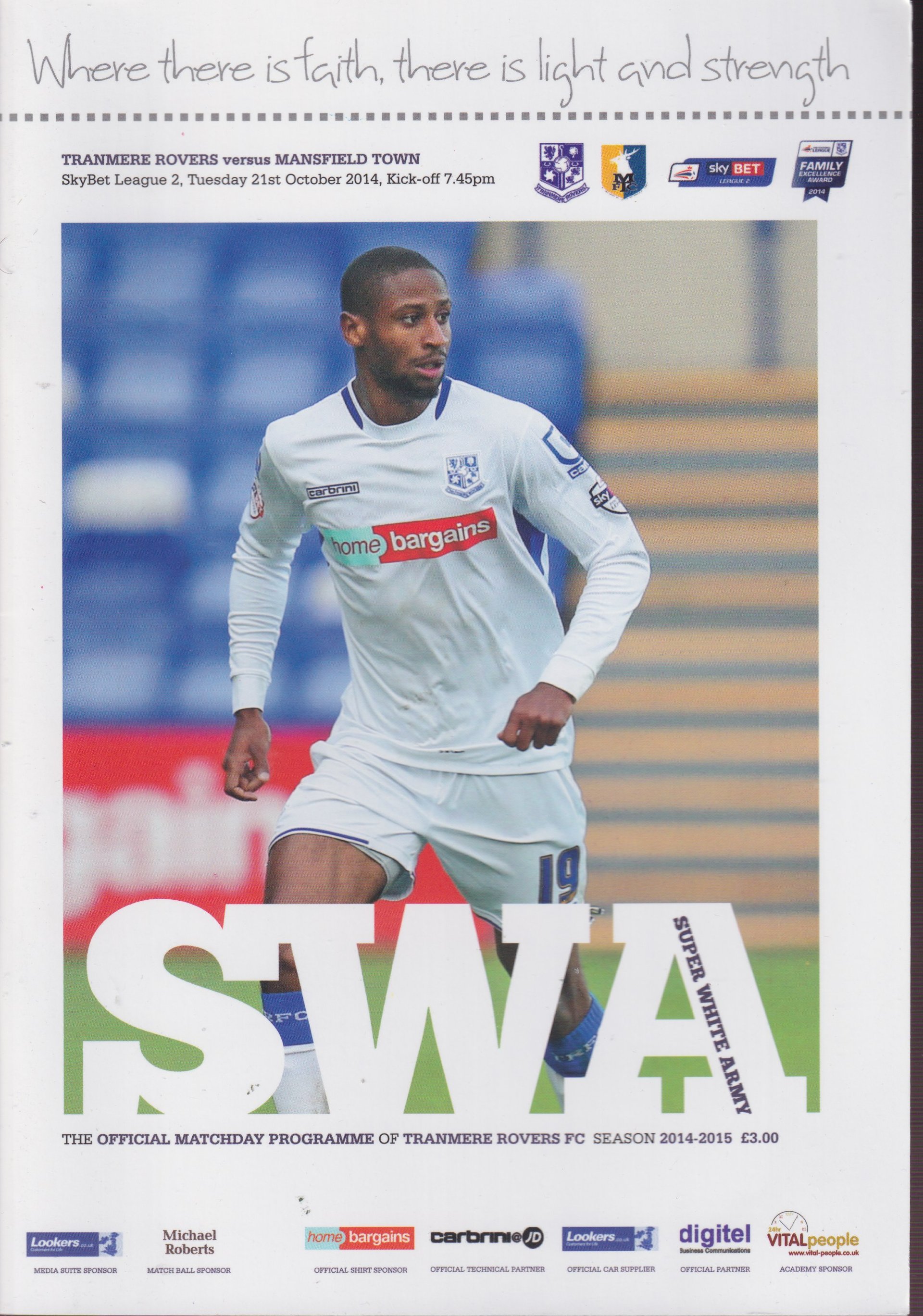 Tranmere Rovers v Mansfield Town match programme